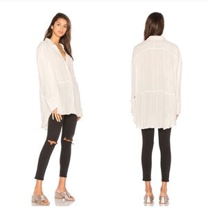 Free People Cozy Nights Button Up Top Ivory Boho S
